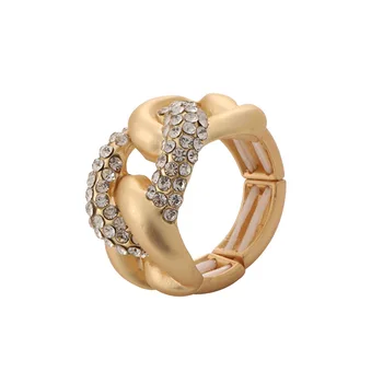 Ярка геометрична форма кристален пръстен женски годеж годишнина Висококачествени чар бижута Изображение