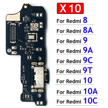10Pcs Ново за Xiaomi Redmi 6 6A 7 7A 8 8A 9 9A 9C 9T 10 10A 10C USB зарядно устройство Dock конектор Порт за зареждане Микрофон Flex кабел Изображение