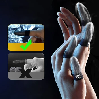 2Pairs Mobile Game Controller Finger ръкав комплекти против пот дишаща сензорен екран пръст ръкав за PUBG мобилни легенди Изображение