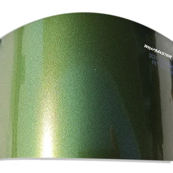 PET подложка Mamba зелен винил кола обвивка цветове гланцова метална винилова защита за кола Изображение