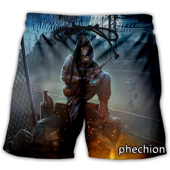 phechion нова мода мъже/жени сталкер 3D печат ежедневни шорти новост улично облекло мъже хлабав спортни шорти L111 Изображение