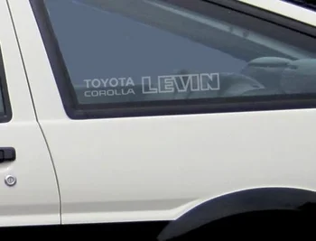 За 2xAE86 Levin Corolla гравирани стикери за прозорци x2, венче, Левин, дрейф, начален D Изображение
