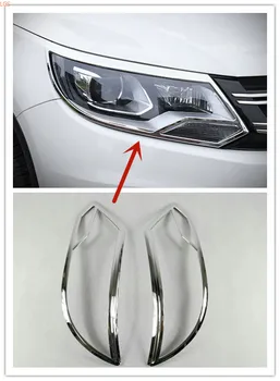 За Volkswagen Tiguan 2013-2016 ABS Хром преди фар Декоративна рамка Задна задна светлина Декоративна рамка Аксесоари за кола Изображение