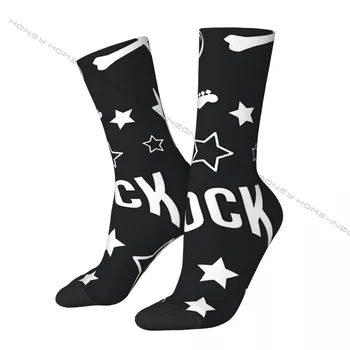Забавен луд чорап за мъже Рокер рок музика модел хип-хоп Harajuku HEAVY METAL безшевни модел отпечатани момчета екипаж чорап новост Изображение