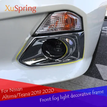 Кола отпред мъгла светлина лампа капак рамка подстригване рамка гарнитура декорация стикери стайлинг за Nissan Altima/Teana 2019 2020 Изображение