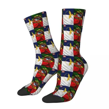 Португалска Португалия Азорски острови Знамена Мъже Жени Чорапи На открито Новост Пролет Лято Есен Зима Чорапи Подарък Изображение